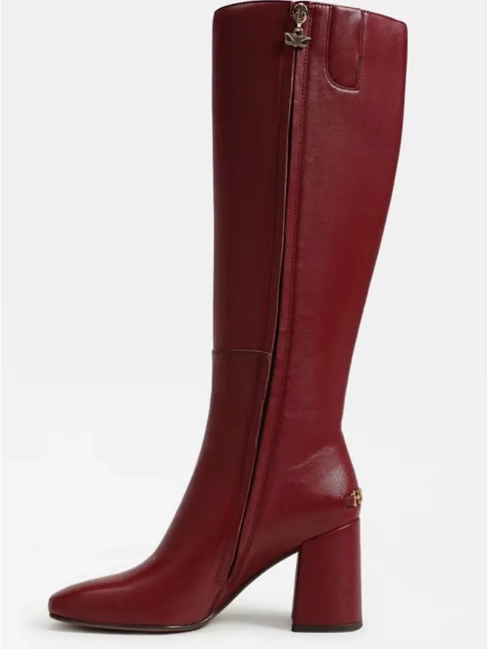 Circus NY by Sam Edelman Tall Dark Cherry Leather Block-Heel Boots - Picture 3 of 8